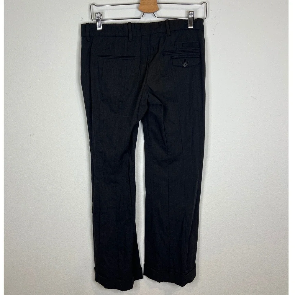 Prada Womens Trousers Cuffed Straight Leg Dark Grey Size 38
